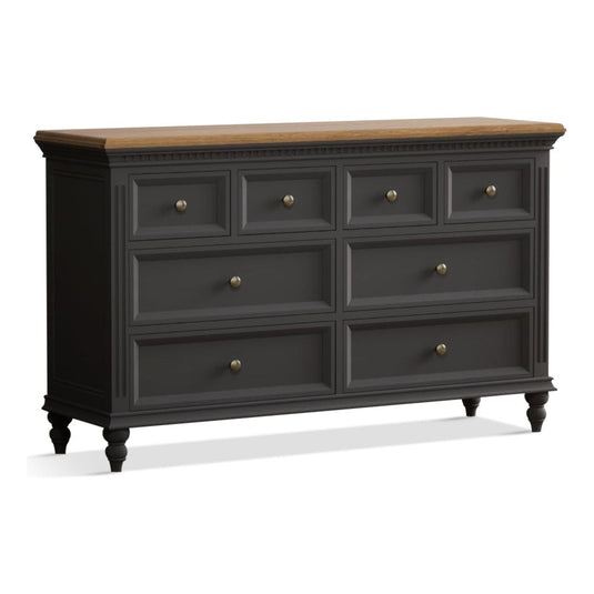 Philippe Oak and Charcoal Grey Painted Wide Chest Of Drawers