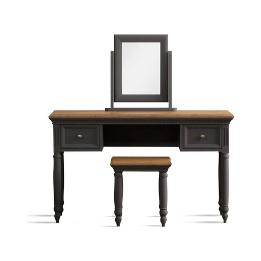 Philippe Oak and Charcoal Grey Painted Dressing Table Set