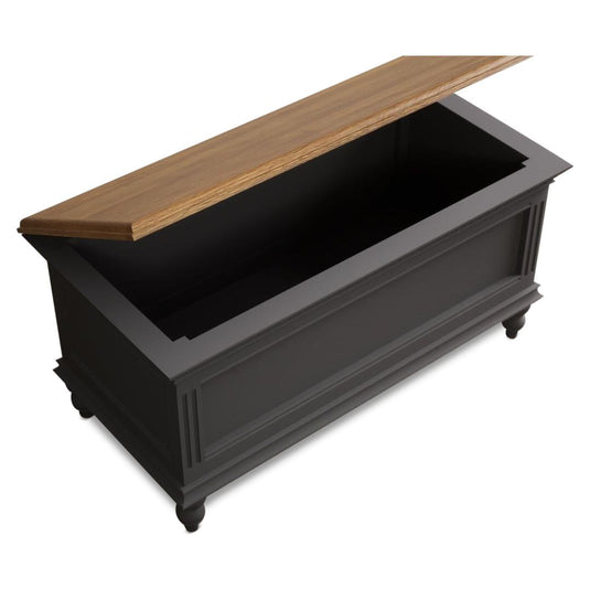 Philippe Oak and Charcoal Grey Painted Blanket Box