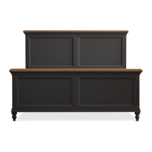 Philippe Oak and Charcoal Grey Painted Double Bed