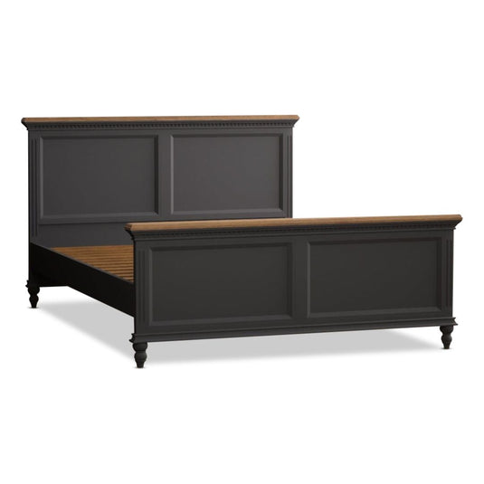 Philippe Oak and Charcoal Grey Painted Double Bed