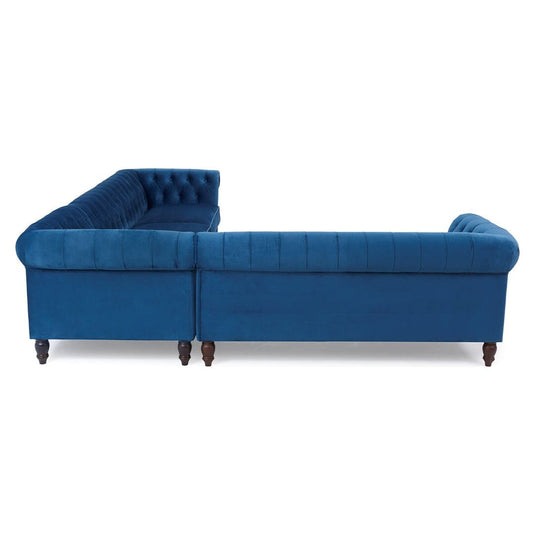 Cavendish Medium Blue Velvet Corner Sofa Sofa Cavendish