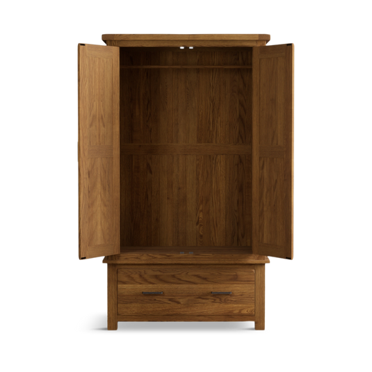 Harleston Rustic Solid Oak Double Wardrobe