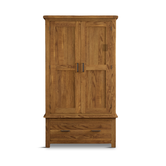 Harleston Rustic Solid Oak Double Wardrobe