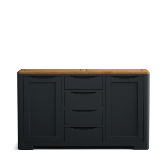 Blair Dark Blue Painted and Rustic Top Large Sideboard