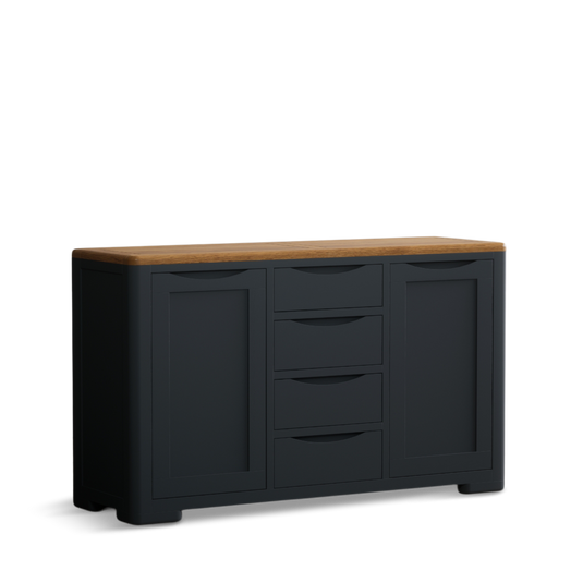 Blair Dark Blue Painted and Rustic Top Large Sideboard