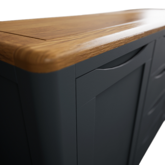 Blair Dark Blue Painted and Rustic Top Large Sideboard