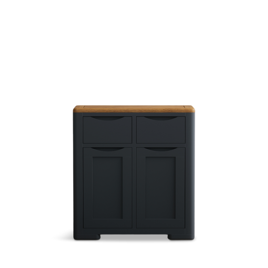 Blair Dark Blue Painted and Rustic Top Hallway Sideboard