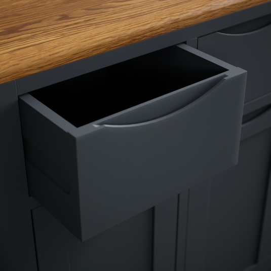 Blair Dark Blue Painted and Rustic Top Hallway Sideboard