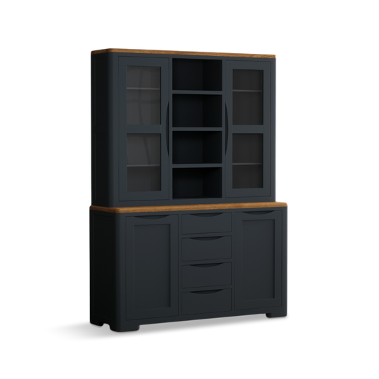 Blair Dark Blue Painted and Rustic Top Large Dresser