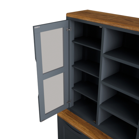 Blair Dark Blue Painted and Rustic Top Large Dresser