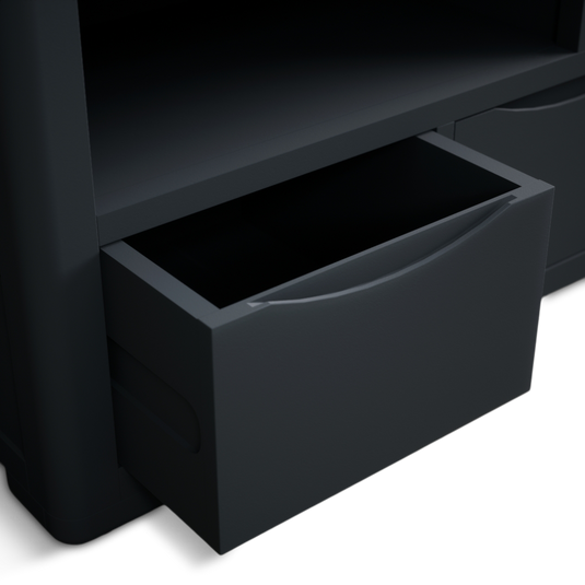 Blair Dark Blue Painted and Rustic Top Large TV Cabinet