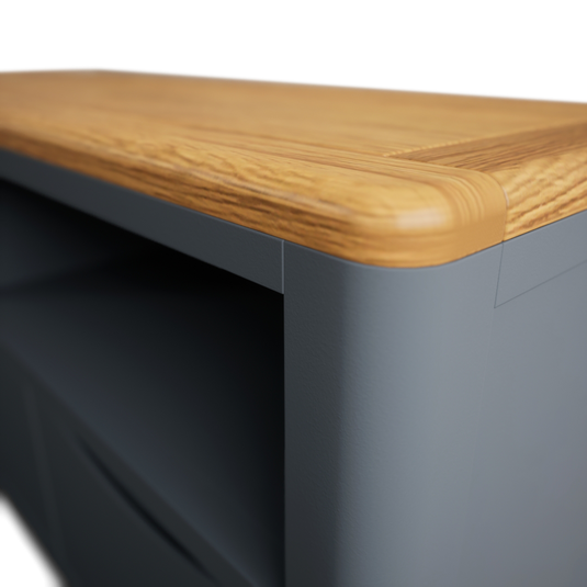 Blair Dark Blue Painted and Rustic Top Large TV Cabinet