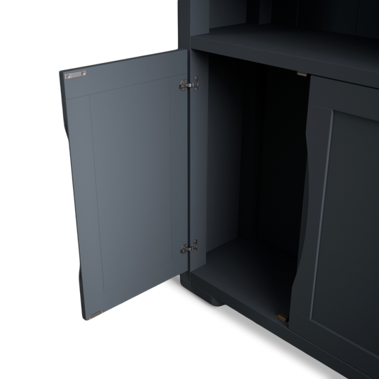 Blair Dark Blue Painted and Rustic Top Tall Bookcase