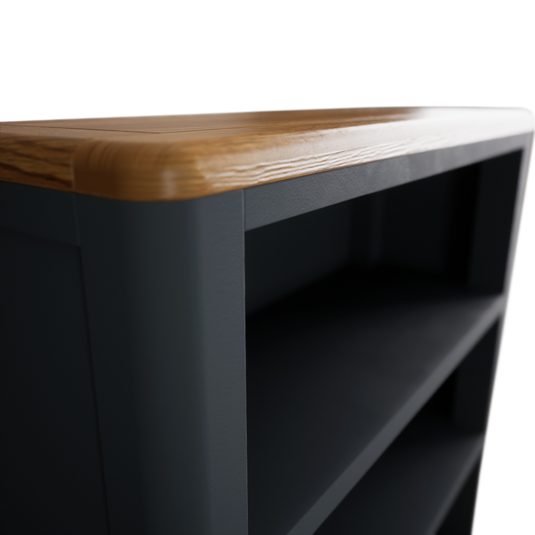 Blair Dark Blue Painted and Rustic Top Tall Bookcase