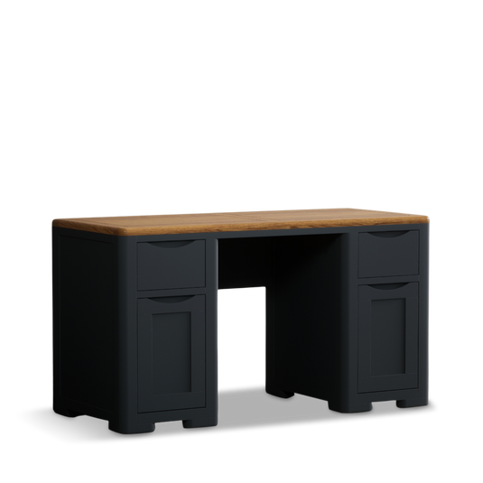 Blair Dark Blue Painted and Rustic Top Computer Desk