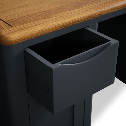 Blair Dark Blue Painted and Rustic Top Computer Desk