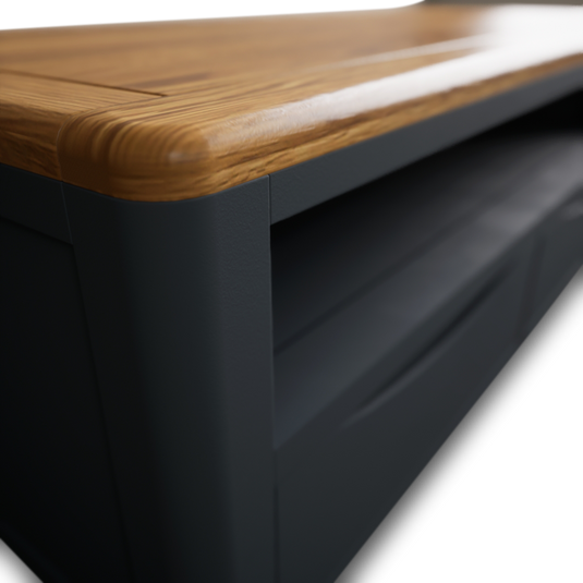 Blair Dark Blue Painted and Rustic Top 4 Drawer Coffee Table