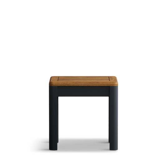 Blair Dark Blue Painted and Rustic Top Dressing Stool