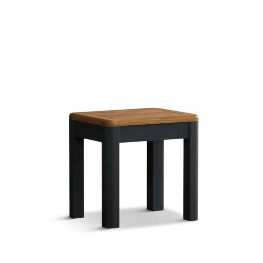 Blair Dark Blue Painted and Rustic Top Dressing Stool