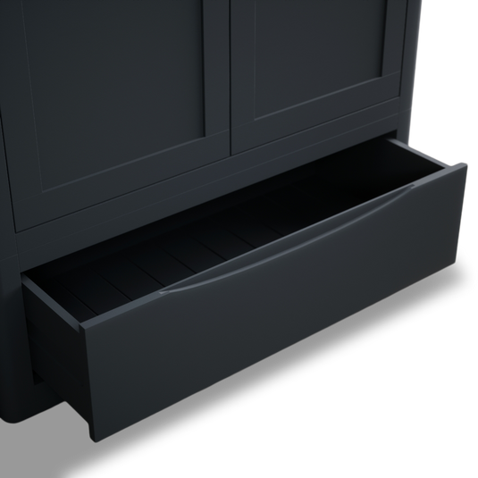 Blair Dark Blue Painted and Rustic Top Double Wardrobe