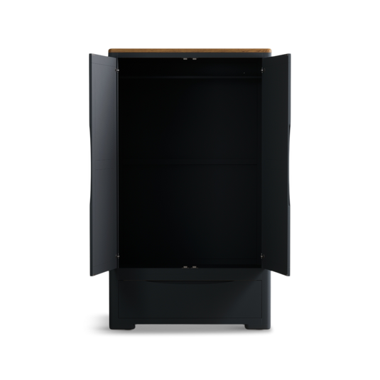 Blair Dark Blue Painted and Rustic Top Double Wardrobe