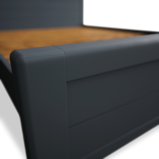 Blair Dark Blue Painted and Rustic Top Double Bed