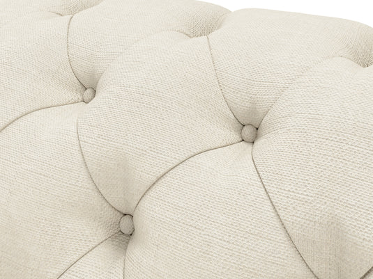 Kensington Chesterfield Ivory Linen 3 Seater Sofa