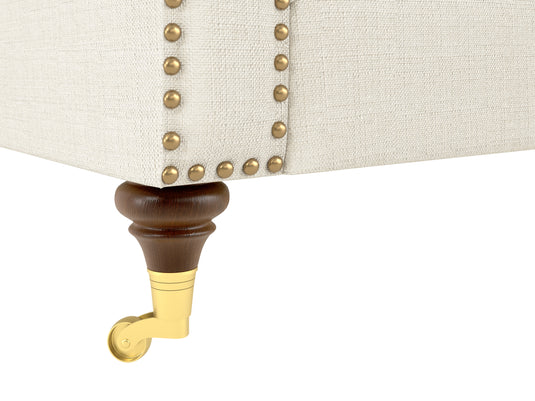 Kensington Chesterfield Ivory Linen 3 Seater Sofa