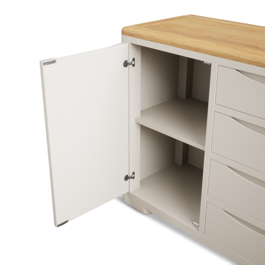 Canberra Soft White Painted Large Sideboard