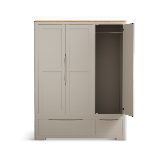 Canberra Soft White Painted Triple Wardrobe