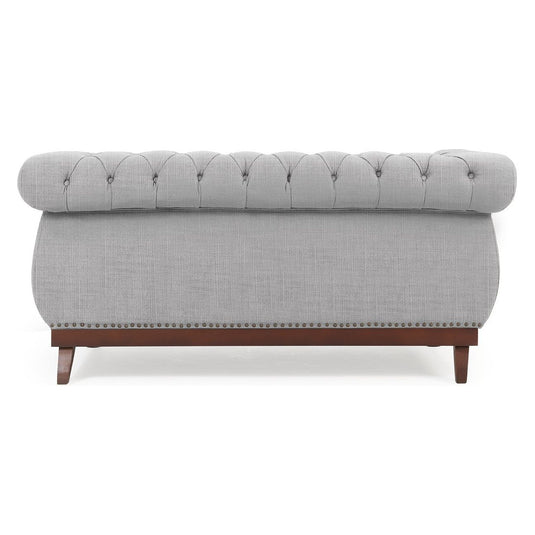 Harrow Chesterfield Grey Linen Fabric 2 Seater Sofa Sofa Harrow