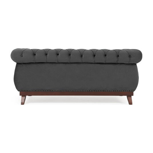 Eton Chesterfield Dark Grey Velvet 2 Seater Sofa Sofa Eton