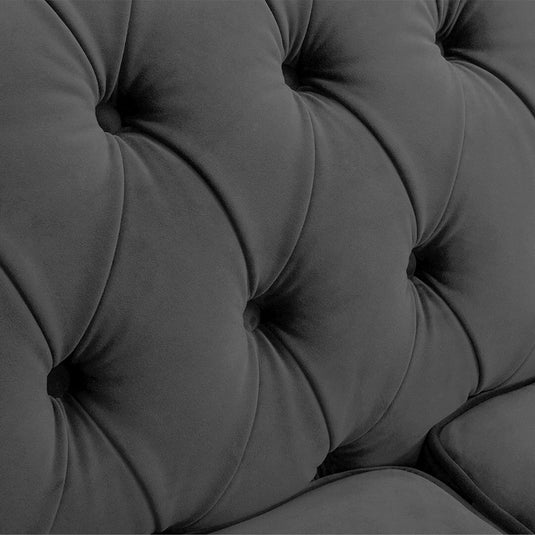 Eton Chesterfield Dark Grey Velvet 2 Seater Sofa Sofa Eton