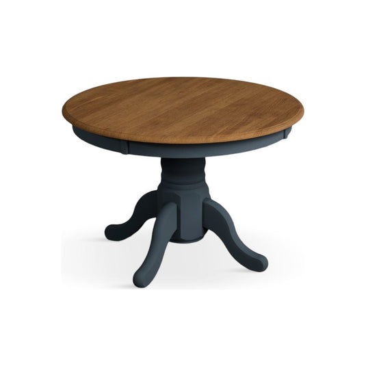 Extending Hertford Oak and Dark Blue Painted Pedestal Dining Table Dining Tables Hertford