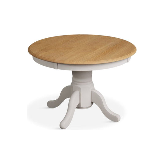 Extending Hertford Oak and Soft White Painted Pedestal Dining Table Dining Tables Hertford