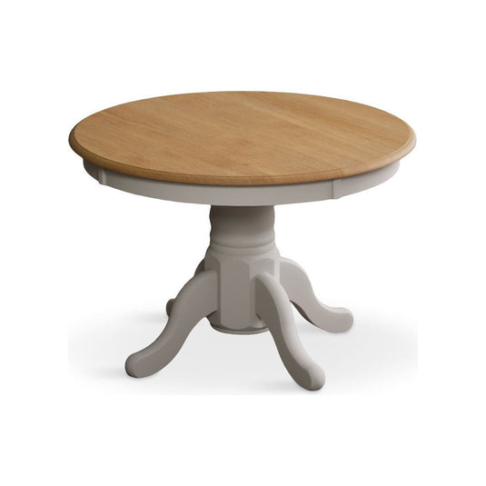 Extending Hertford Oak and Soft White Painted Pedestal Dining Table Dining Tables Hertford