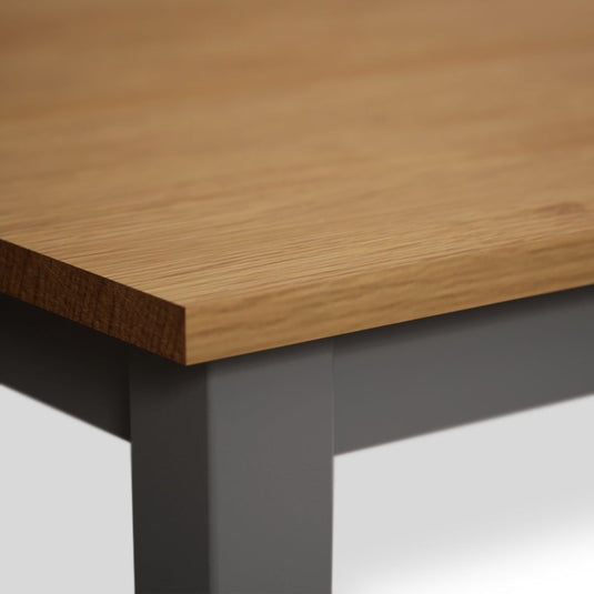Faversham 115cm Solid Oak and Light Grey Painted Dining Table