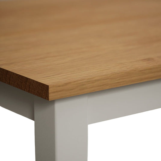 Faversham 115cm Solid Oak and Signal White Painted Dining Table