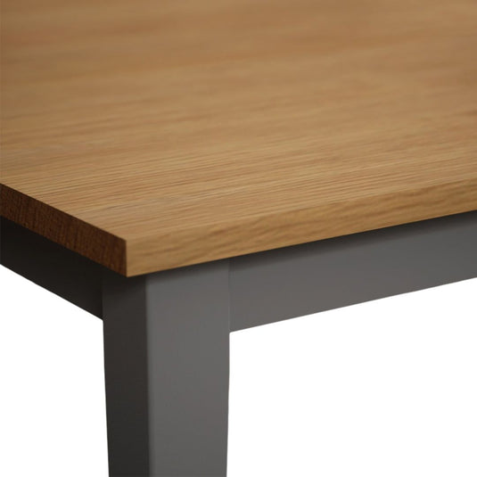 Faversham 150cm Solid Oak and Light Grey Painted Dining Table