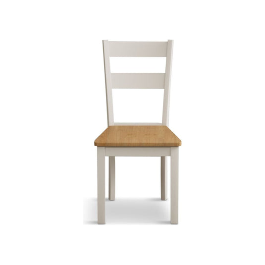 Faversham Cream Painted Chairs with Oak Seat Pad (Pair) Dining Chair Faversham