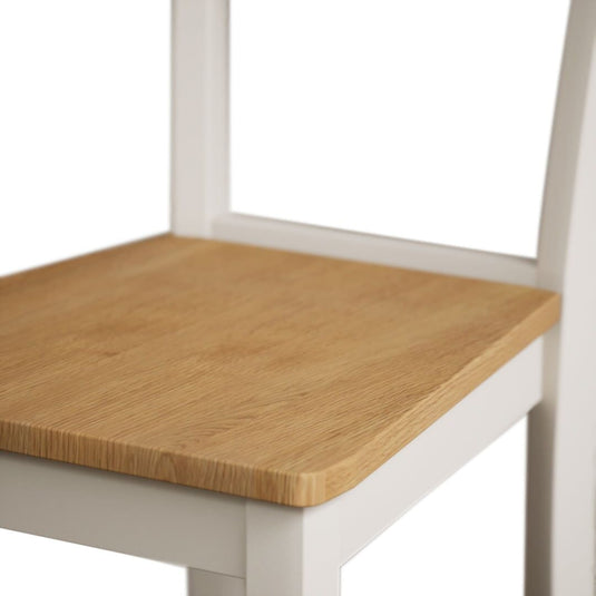 Faversham Cream Painted Chairs with Oak Seat Pad (Pair) Dining Chair Faversham