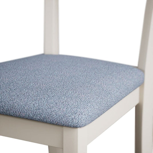 Faversham Cream Painted Chairs with Sky Blue Fabric Seat Pad (Pair) Dining Chair Faversham