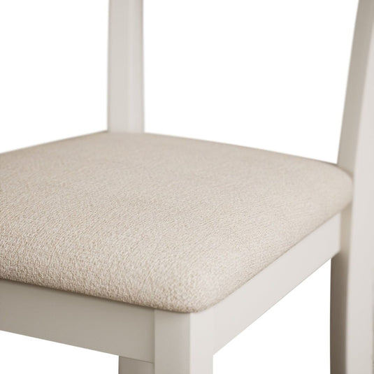 Faversham Cream Painted Chairs with Linen Fabric Seat Pad (Pair) Dining Chair Faversham