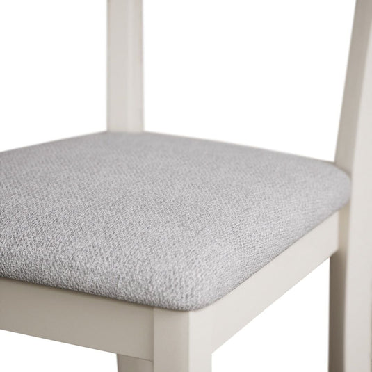 Faversham Cream Painted Chairs with Light Grey Fabric Seat Pad (Pair) Dining Chair Faversham