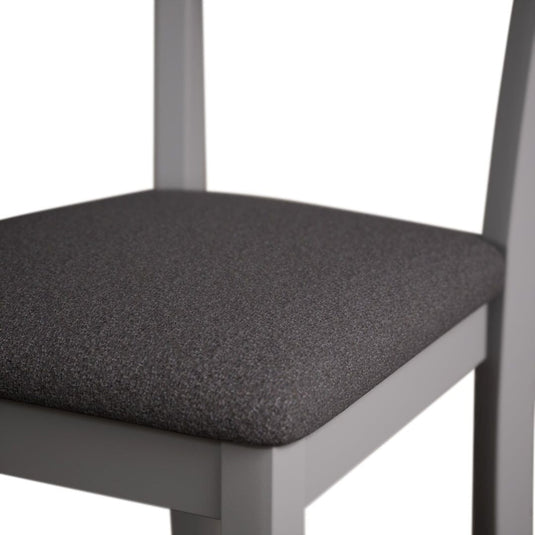 Faversham Light Grey Painted Chairs with Charcoal Grey Fabric Seat Pad (Pair) Dining Chair Faversham