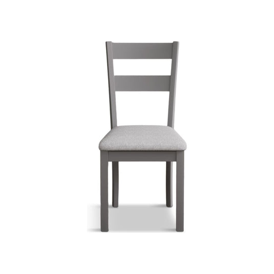 Faversham Light Grey Painted Chairs with Light Grey Fabric Seat Pad (Pair) Dining Chair Faversham
