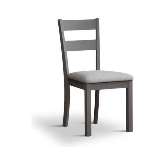 Faversham Light Grey Painted Chairs with Light Grey Fabric Seat Pad (Pair) Dining Chair Faversham