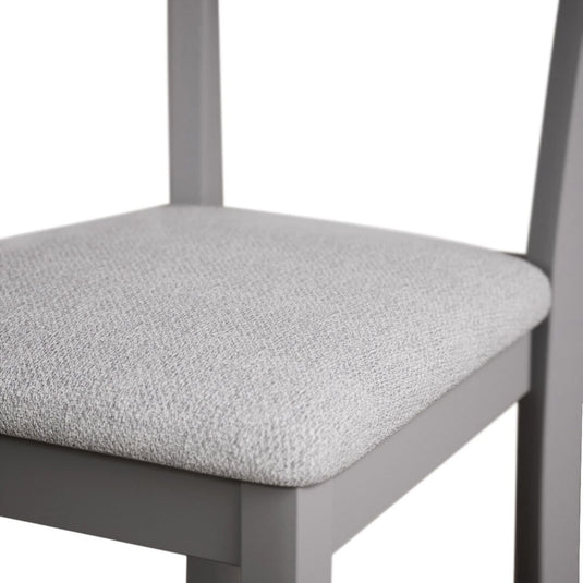 Faversham Light Grey Painted Chairs with Light Grey Fabric Seat Pad (Pair) Dining Chair Faversham