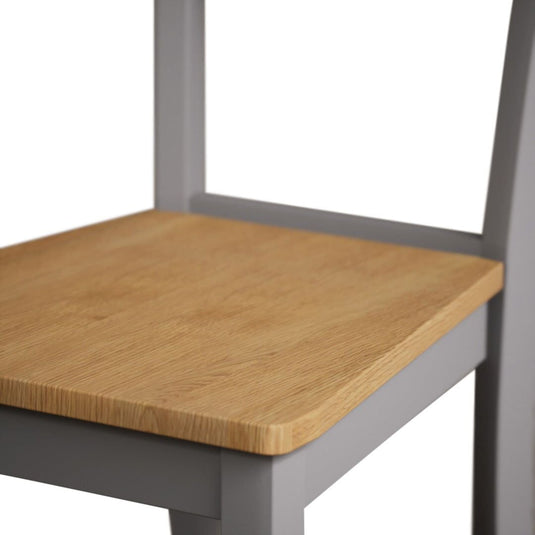 Faversham Light Grey Painted Chairs with Oak Seat Pad (Pair) Dining Chair Faversham